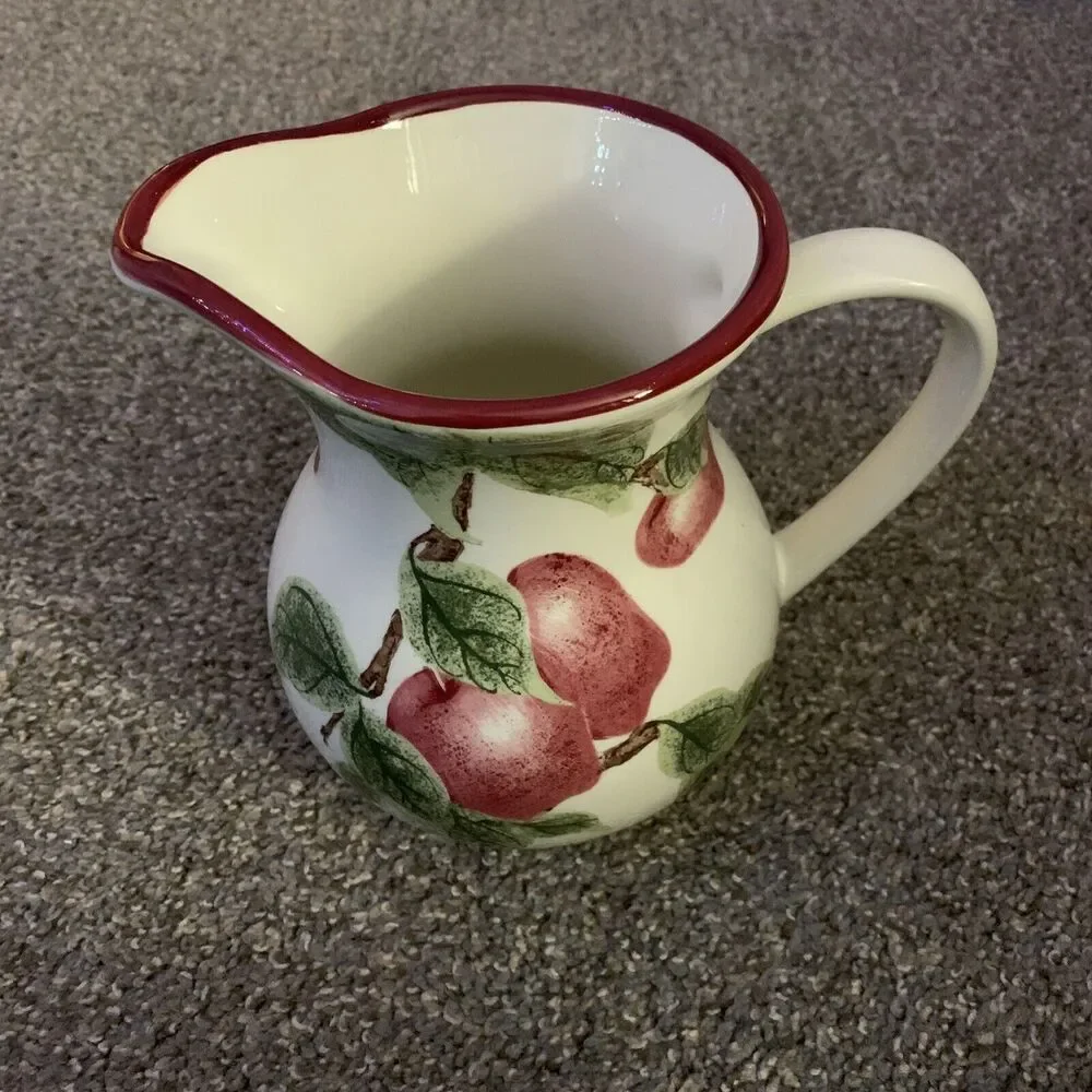 Decorative Pitcher With Apples - Picture 1 of 7